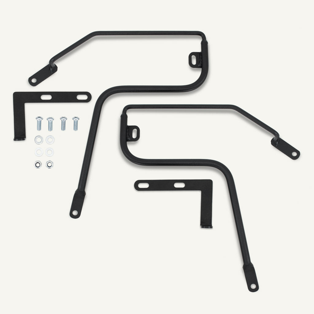 Pair of black saddlebag holders for Royal Enfield 650.
