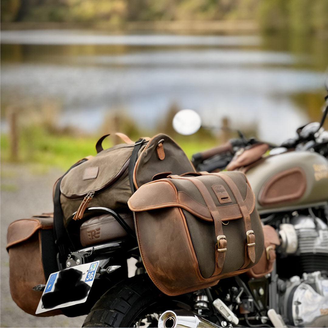 Cool side pannier for Royal Enfield.