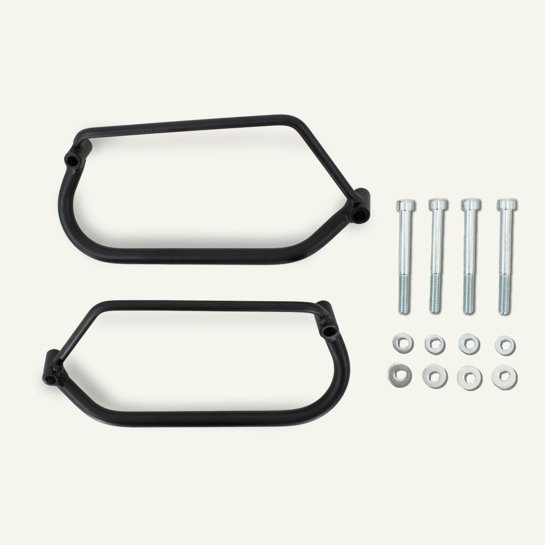 Saddlebag holder for Indian Chief motorcycle.