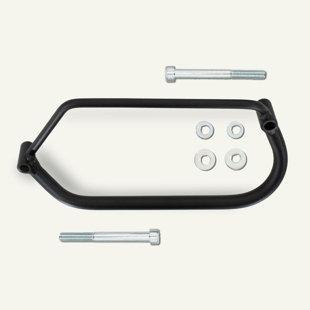 Saddlebag holder for Indian Chief motorcycle.